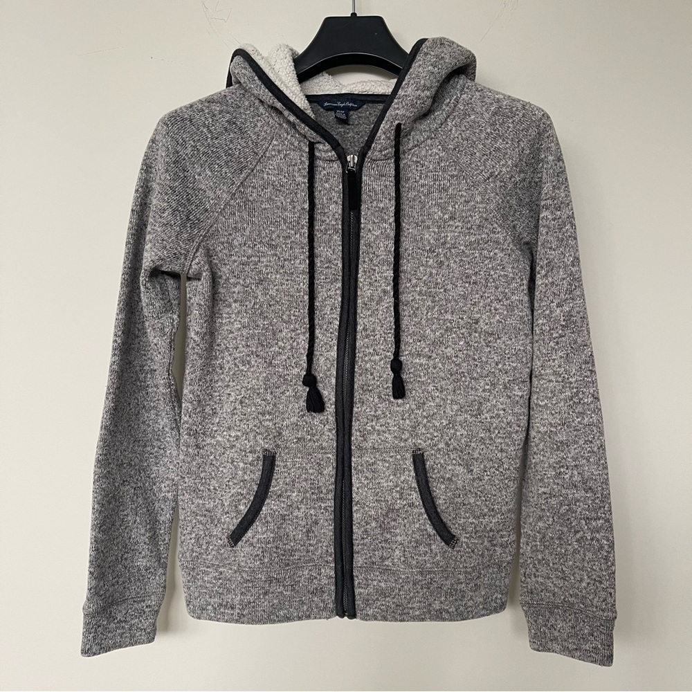 American Eagle Outfitters Gray Zip-Up Hoodie